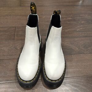 Doc Martin platform white Chelsea boot